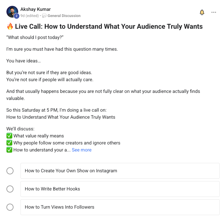 Community member getting value