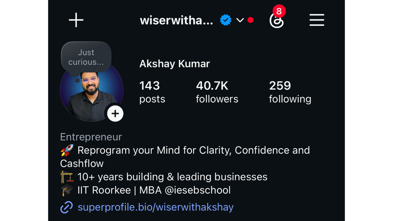 @wiserwithakshay Instagram profile